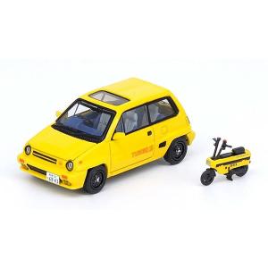 1/64 Honda シティ ターボII イエロー MOTOCOMPO付属[INNO Models]《発売済・在庫品》