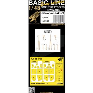 1/48 Yak-9 3Dデカールシートベルトw/両面塗装マスクシール