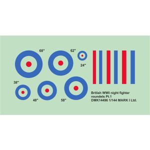 1/144 WW.I イギリス軍夜間戦闘機国籍マーク1
