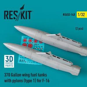 1/32 F-16用370ガロン増槽w/パイロン タイプ1 (2個入)[RES/KIT]《０７月予約》｜amiami