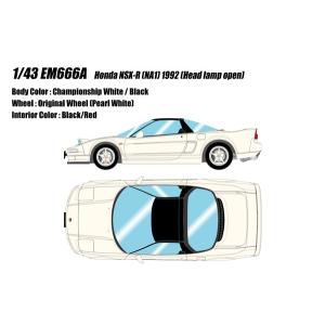 MAKE UP - 1/43 ホンダ NSX-R NA1 1992 チャンピオンシップホワイト メ… 1/43 ホンダ NSX-R (NA1) 1992 ヘッドランプオープン