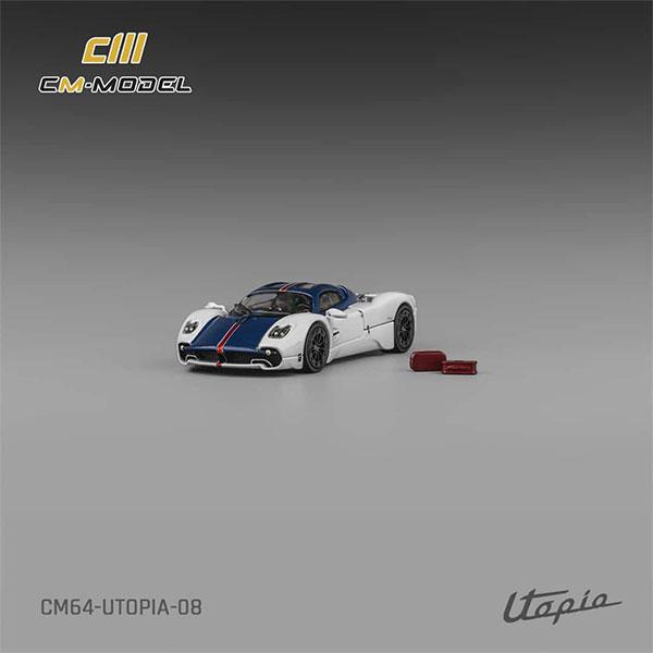 1/64 Pagani ウトピア ビアンコベニー ブルーカーボン/ロッソモンツァストライプ[CM・M...