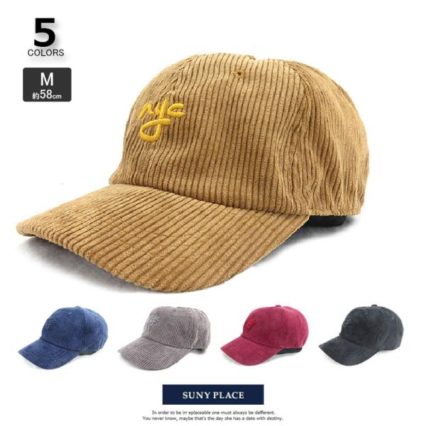 帽子 VA3-102 コーデュロイnyc刺繍ローキャップ メンズ レディース 帽子サイズ調整可能 ア...