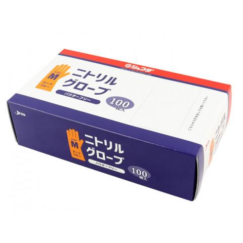 ジェフダ　ニトリルグローブ M 粉無 ブルー　100枚