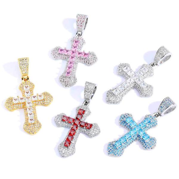 カラークロス ネックレス ブリンブリン 可愛い 十字架 ペンダント シルバー ゴールド 全5色 ロー...