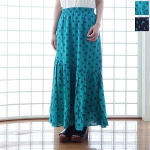 SALE [30%OFF] ne Quittez pas (ヌキテパ) ロング スカート 花柄 Cotton Dobby Stripe Flower Print Skirt 010331GW4 返品不可｜amico-di-ineya