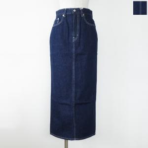 D.M.G (ドミンゴ) タイト ロング スカート 12.5oz デニム Iライン バックスリット コットン 17-0477D｜amico-di-ineya