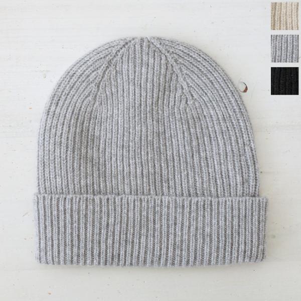 William Brunton (ウィリアムブラントン) ニット帽 リブ編み カシミヤ100％