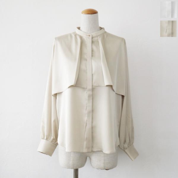 SALE [30%OFF] BRAHMIN (ブラーミン) ブラウス フリル 長袖 バンドカラー 異...