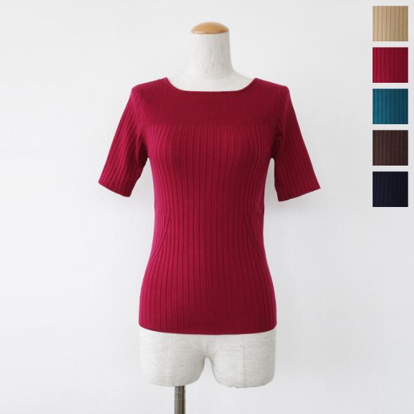 SALE [50%OFF] BRAHMIN (ブラーミン) リブ ニット プルオーバー 5分袖 ウォ...