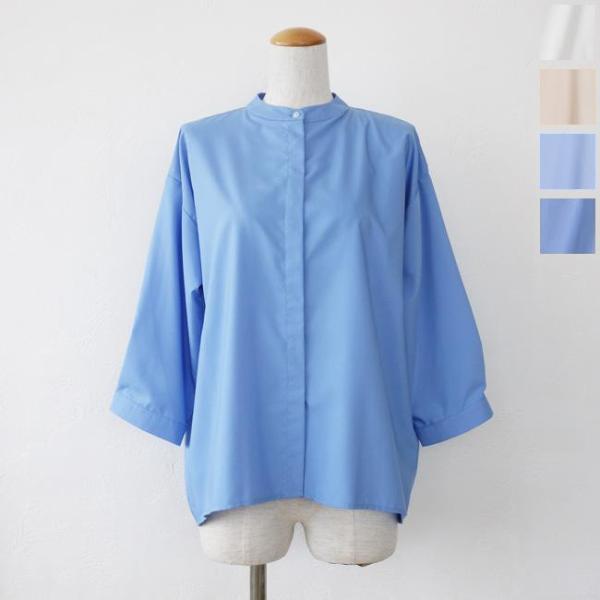 KELEN (ケレン) ブラウス バックプリーツ バンドカラー ドロップショルダー 7分袖 MARL...