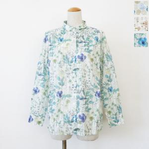 SALE [30%OFF] Parkes (パークス) ブラウス リバティプリント ラウンドカラー コットン 長袖 PN2311035 返品不可