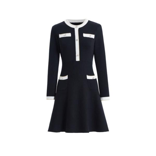 hopeshow ニットワンピース チュニック 着痩せ 体型カバー長袖