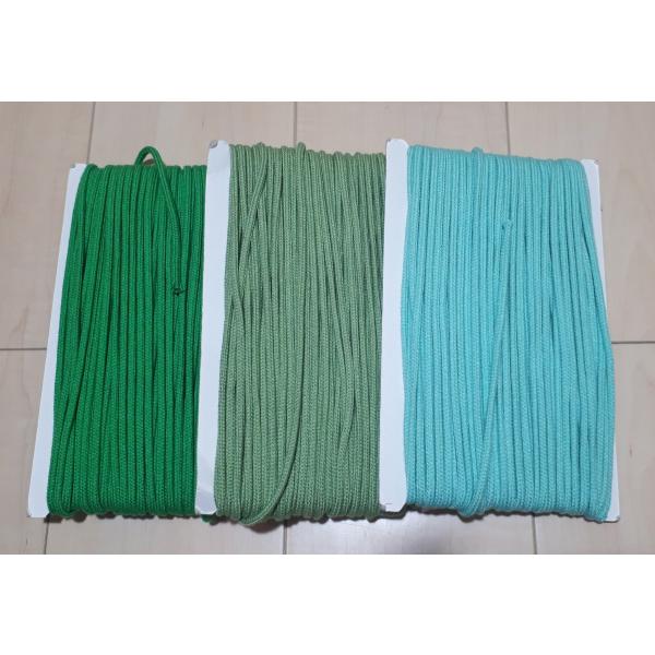 巾着用の紐・アクリルスピンドル紐・5ｍｍ(中)緑・グリーン・エメラルドグリーン・給食袋・お弁当袋に使...