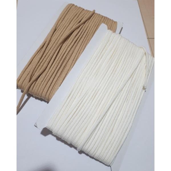巾着用の紐・アクリルスピンドル紐・5ｍｍ(中)オフホワイト・ベージュ・給食袋・お弁当袋に使える