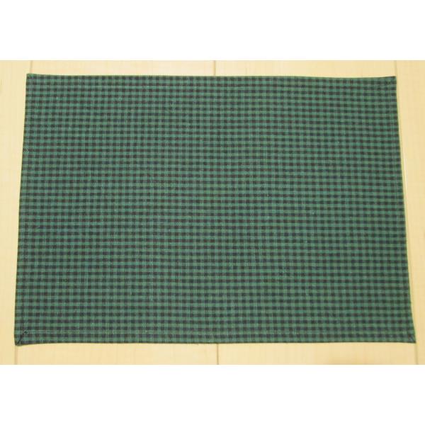 ランチョンマット30×21(A4サイズ)【細かいチェック柄ブラック×グリーン】