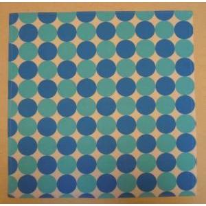 給食ナフキン49×49水色と青色の○丸柄　ランチマット　正方形　1枚布