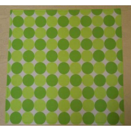 給食ナフキン49×49きみどり色と薄いきみどり色の大きめ○丸柄