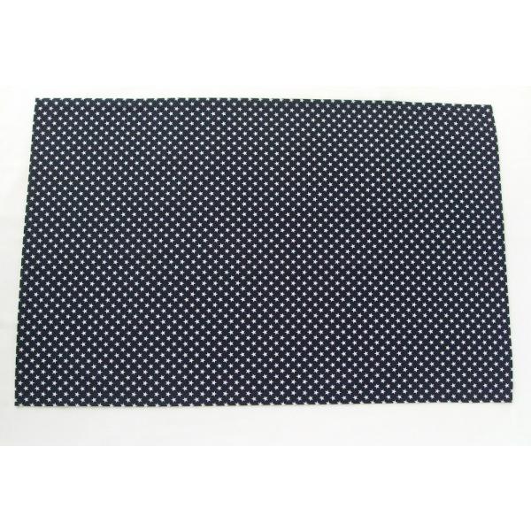 給食用ランチョンマット55×35【濃紺に白い星柄】