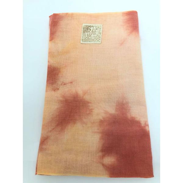 天然素材草木染めのさらし 抱っこ紐・おんぶ紐☆あかね染め むら染め インテリア 防災グッズにも　5ｍ...