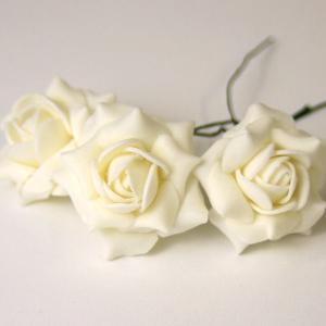 プリザーブドフラワー花材 フェアリーピック シルキーローズMアイボリー24コ