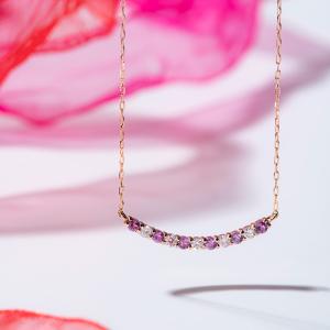 Pt950 K18YG K18PG ピンクトルマリン トルマリン ダイヤモンド ライン