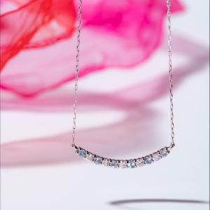 Pt950 K18YG K18PG ルビー ダイヤモンド ライン ネックレス 送料無料