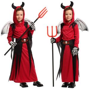 ハロウィン デビル 悪魔 コスチューム コスプレ衣装 バックロングフレア 子供用