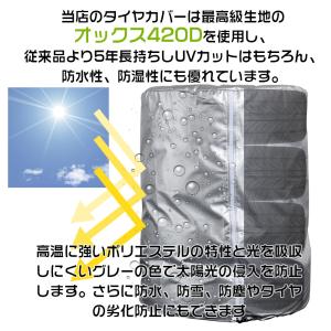 タイヤカバー UVカット 屋外 4本収納 サイ...の詳細画像4