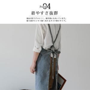 エプロン デニム おしゃれ H型 レディース ...の詳細画像5