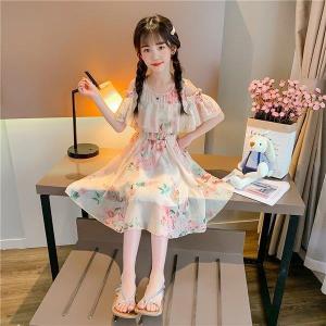 ワンピース キッズ 子供服 女の子 夏 キッズワンピース 半袖ワンピース 肩出し 花柄 子供ドレス ジュニア 子ども お姫様 おしゃれ 可愛い カジュアル 新品｜amistad-2