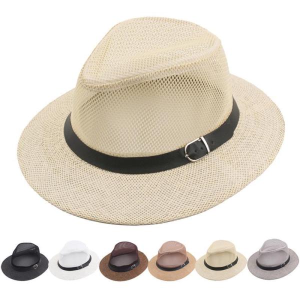 麦わら帽子 メンズ ハット つば広 夏 中折れ帽 紳士帽 ストローハット 大きいサイズ アウトドア ...