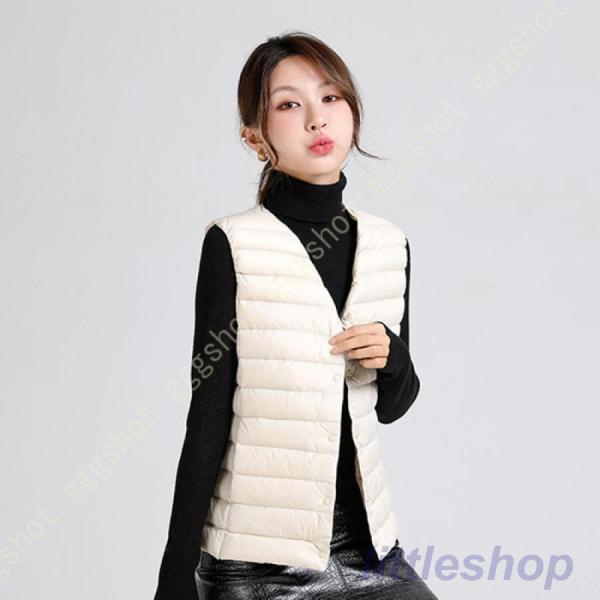 ダウンベスト 秋冬春 インナーダウン レディースファッション トップス アウター ベスト ダウン ラ...