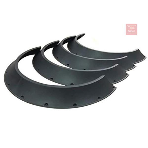 逆反り オーバーフェンダー 汎用 4枚 セッ ト 軽量 PP製/出幅 80mm 艶消し 黒 マット ...