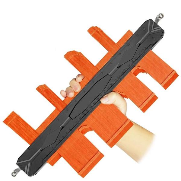 型取りゲージ 12-50cm インチ コンターゲージ 両端セルフロック 測定ゲージ 高精度 輪郭コピ...