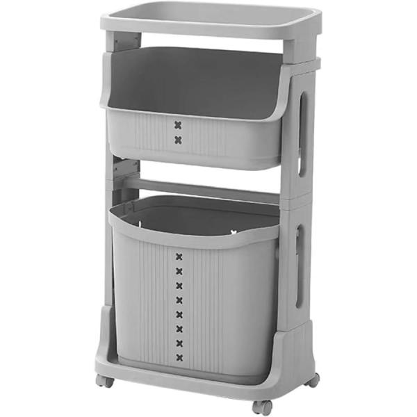 ランドリーワゴン ランドリー バスケット 3段 80L 大容量 脱衣所 ラック 洗濯かご 収納 収納...