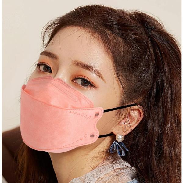 マスク 快適 50枚 立体マスク カラーマスク 小顔マスク 4層構造 ３Dマスク 不織布 個別包装 ...