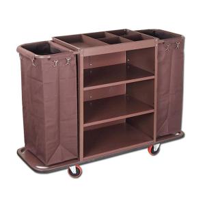 ホテルリネンカート 多目的クリーニングトロリー 業務用ダストカート ホテル清掃台車 清掃カート ダストカート付布袋 大容量収納 耐久性 移動便利 キャスター付