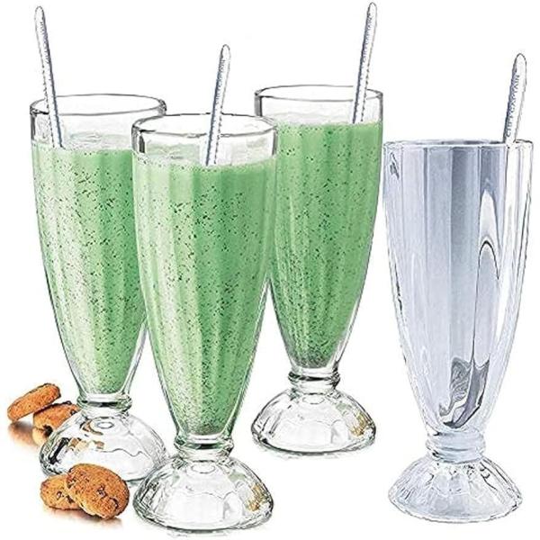ピースミルクシェークグラスセット、健康的で環境に優しい、クリスタルクリア、繊細、サンデー、ミルクセー...