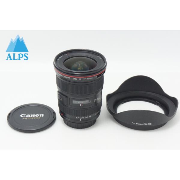 良品 Canon キヤノン EF 17-40mm F4L USM フルサイズ ズームレンズ フード付...