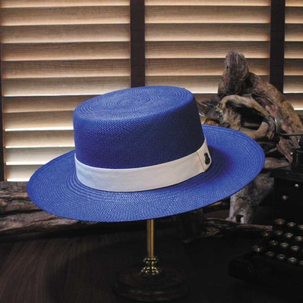 今だけの特別なセール 本パナマハット エクア アンディーノ ボータ―コレクション マリンブルー メー...