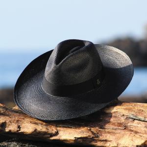 パナマ帽 ハット メンズ 黒 おしゃれ 中折れ エクアアンディーノ