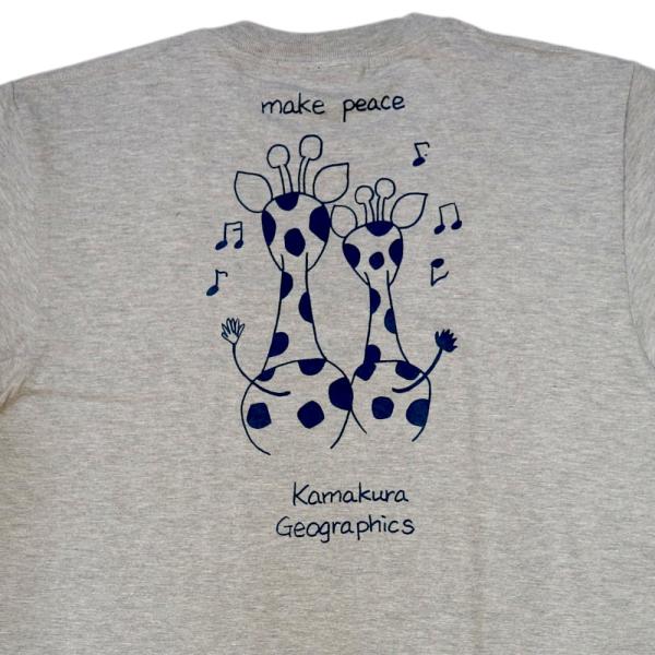 鎌Tシャツ 【YoYoシリーズ キリン・MAKE PEACE】バックプリント　ギフトに最適 大人可愛...