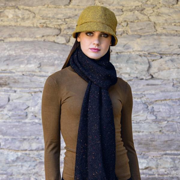 ロングスカーフ アイルランド製 マクロス お洒落なアイランダー ブラック