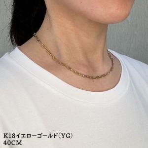 ネックレス チェーン 中空ペーパークリップ K18 18金 k18 レディース