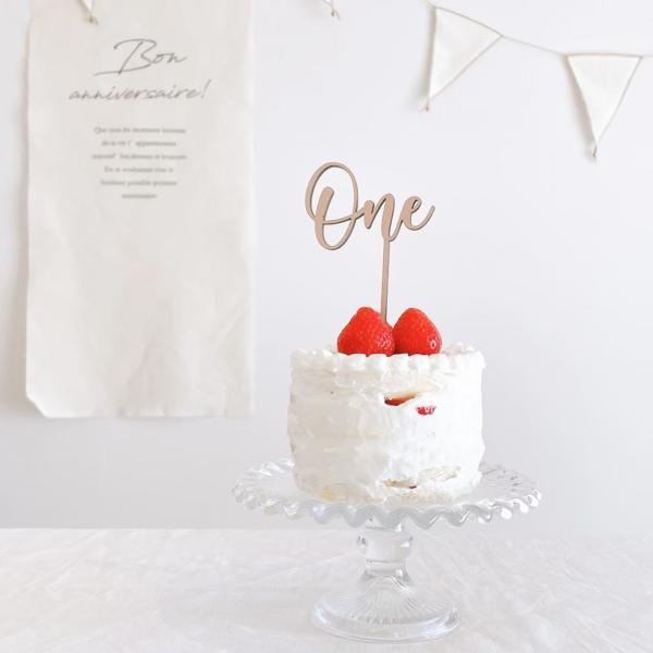 日本製造 木製 ケーキトッパー Number +Q ピック pick スマッシュクレイ one 誕生...