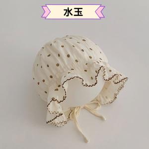 ベビー 帽子 ガーゼ ひも付き お宮参り 新生...の詳細画像3