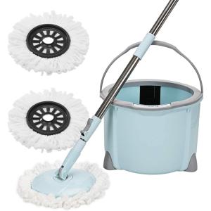 Eyliden 「JXT01-JP 回転モップ」 フロアモップ 軽量 フローリング クロス バケツ付き 2枚取替 洗浄 脱水 乾拭き 水拭き 手濡れ無し