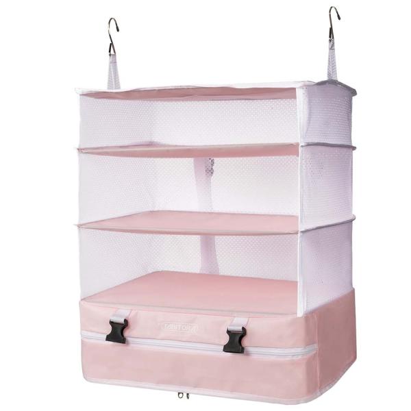 TABITORA 「Pink-XL」 収納ボックス 吊り下げ インナーバッグ 衣類ラック 収納 旅行...