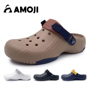 AMOJI アモジ サンダル メンズ レディース クロッグサンダル サボ 軽量 通気性 カジュアル 歩きやすい スリッパ 2WAY 調整可能 サンダル スポーツ キャンプ